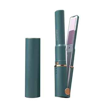 【中古】【未使用】YSZWIN デュアルヘアアイロン温度調整可能なヘアミニ副木ツールワイヤレスポータブル USB 充電式コードレスヘアアイロン cuicui(Color:Dark gree