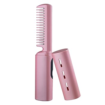 【中古】【未使用】ヘアアイロン アイロン コーム,3 つのギア制御を備えたポータブル充電式ヘア ストレートナー - デート、旅行、出張、レイジーヘア矯正コームワイ