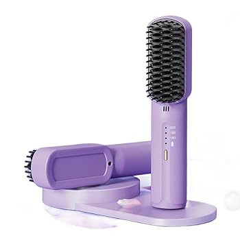 【中古】マイナス ヘアブラシ ヘアアイロン コードレスヘアアイロン ヒートブラシ 持ち運び ヘアアイロン 160~200℃温度調整 傷防止設計 ストレート マ