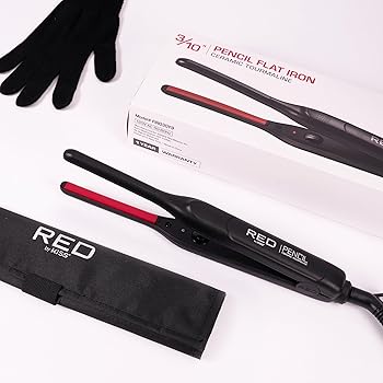 【中古】Red by Kiss Pencil フラットアイロン 華氏450度まで 薄い小型トルマリンセラミックプレート 0.8インチ(3/25.4cm) 男女兼用 ショートからミディ｜AJIMURA-SHOP