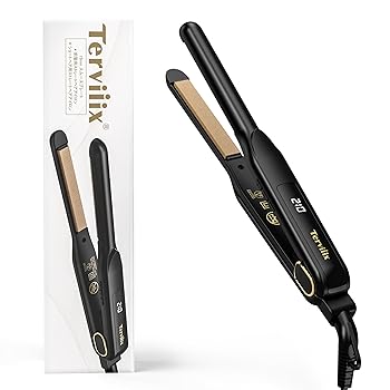 【中古】Terviiix ストレートアイロン 15mm シルク-スムーステックプレート 前髪用 ヘアアイロンメンズ 持ち運びミニヘアアイロン 10段階温度設定120-210