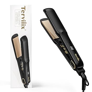 【中古】Terviiix ストレートアイロン 32mm幅広プレート シルク-スムーステックプレート 持ち運びヘアアイロン ストレート&カール両用 2way 10段階温度設
