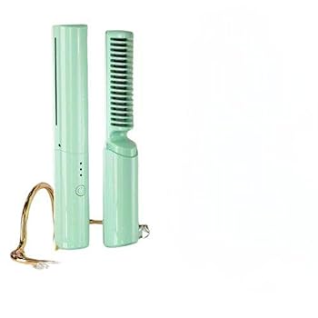 【中古】Cutdred 充電式ミニヘアアイロン, ポータブルヘアアイロンブラシ, コードレスヘアアイロンブラシ, 2 In 1 トラベルヘアストレートナー, USB充電