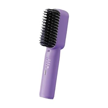 【中古】【未使用】縮毛矯正コーム ヒートブラシ コードレス ポータブル ヘアアイロン ストレート ブラシ ヘアアイロン 160～200℃温度調整 20秒予熱 定温制御 3段