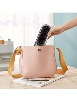 【中古】ス 髪の毛鉄 携帯型 ミニ コードレヘアアイロン 旅行大きさ USB申し受ける式 ヘアストレートブラシ、差し引きイオン積み上げる成人女性用弾丸道路熱する \u0026