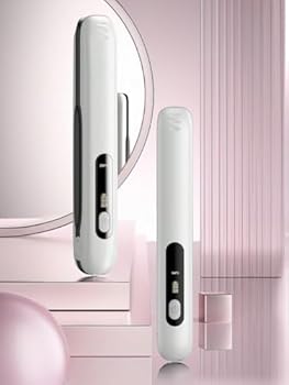 【中古】ストレートヘアアイロン プロ用ヘアストレートナー チタン製フラットアイロン ワイヤレスUSB充電式 トラベルヘアストレートナー サロンで使用可