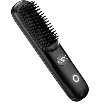 【中古】ヘアアイロン ブラシ、コードレス ヘアアイロン | USB充電スムージングヘアブラシポータブルヘアストレートナー,ヘアアイロン、ストレートブラシ