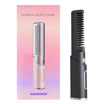 【中古】【未使用】ヘアアイロン、コードレスヘアアイロンブラシ、ヘアアイロンコーム、コードレスストレートアイロン、コードレスヘアアイロンカーラーブラシ、旅