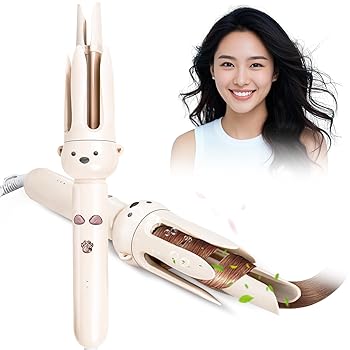 【中古】【未使用】ヘアアイロン オートカールアイロン 28mm 可愛いクマデザインの自動巻き カールアイロン 3段温度調節160℃～200℃ 髪を傷めず長持ちのスタイリン｜AJIMURA-SHOP