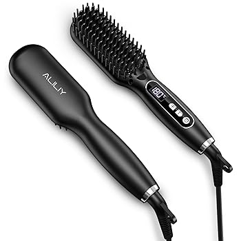 【中古】Aliliy ヒートブラシ ブラシアイロン【120～200℃ 9段階温度調整 MAX200℃ 3000万マイナスイオン 潤いとつやのある髪 ヘアケア アイロンブラシ 6
