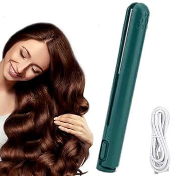 【中古】【未使用】2 In 1 ヘアカーラーとストレートアイロン、ポータブルトラベルヘアアイロン、火傷防止フラットアイロンヘアストレートナー、3D フローティング