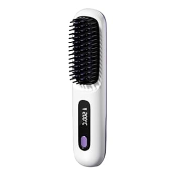 【中古】ストレートニング Mb、ヘアアイロン コーム, USB 充電電動ヘアブラシ LCD ディスプレイ、ストレートヘアアイロン 3 つの加熱設定, マイナスイオ