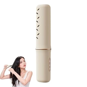 【中古】コードレス矯正ブラシ、ヘアアイロンブラシコードレス - 加熱ブラシヘアアイロン コードレス,ホットコーム、マイナスイオン付き充電式矯正ブラシ