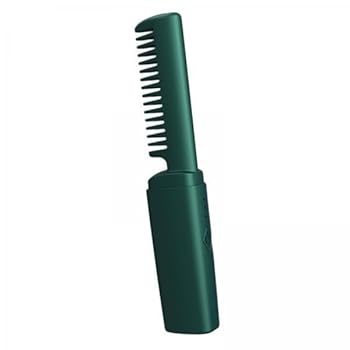 【中古】【未使用】GUOOL 4x コードレスヘアアイロン、ホットコーム、抗火傷USB充電加熱ヘアストレートアイロンコーム、男性、娘、女性用, 緑