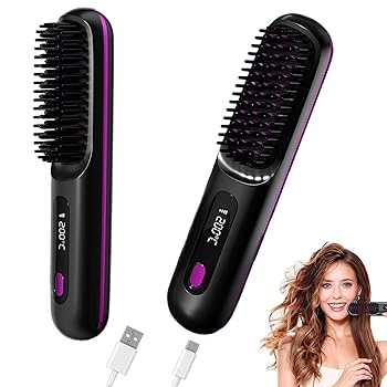 【中古】Go Brush Pro ヘアストレートナー\u0026ヘアカーラー 2-インチ-1 ? さし引きイオン付き添い人コードレスコーム 4000mAh 高速道路熱する \u0026 ポータブルトラベルデザイン 矯
