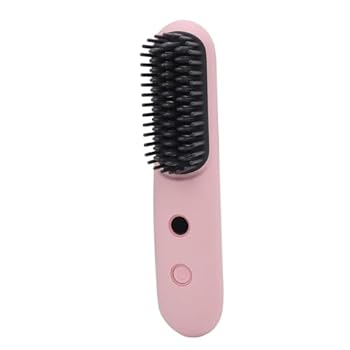 【中古】NOENN2 インチ 1 Negative Ionic Hair Straightener Comb Type C Fast Charging 3 Temperature Settings Hair Hot Brush Curling Iron for All Hair