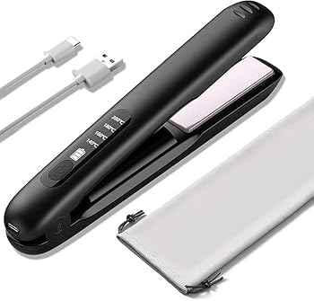 【中古】ヘアアイロン コードレス カール ストレートスヘアアイロン 自動電源OFF 誤起動防止ロック ミニ 小型 持ち運び便利 男女兼用 家庭 旅行 出張 通