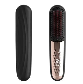 【中古】ブラシアイロン ヘアアイロン バッテリー 急速加熱 USB 充電式 静電気防止 コンパクト 旅行ホットコームストレートヘアアイロン女性のためのスト