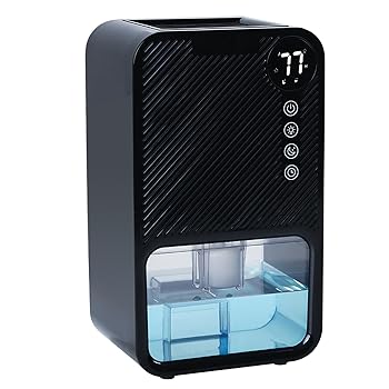 【中古】除湿機 小型 除湿器 静音 湿気\u0026梅雨対策 七色ライト 1100ml 大容量 満水時自動停止 ペルチェ式 タイマー付き 湿度表示 狭所向け スリップモード
