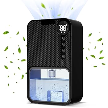 【中古】Eleoption除湿機 除湿器 小型 強力除湿 タイミング機能 大容量1100ml 満水自動OFF 静音作業 7色ライト コンパクト 6-12 畳 結露対策 脱臭 梅雨対
