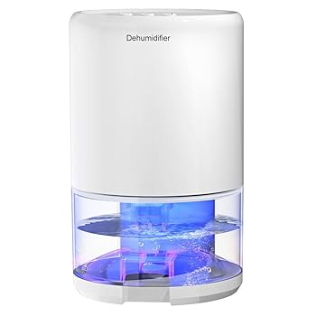 【中古】除湿機 除湿器 小型 強力除湿 ペルチェ式 大容量1000ml 満水自動OFF 静音作業 7色ライト ワンタッチ操作 コンパクト 6-10 畳 結露対策 脱臭 梅雨