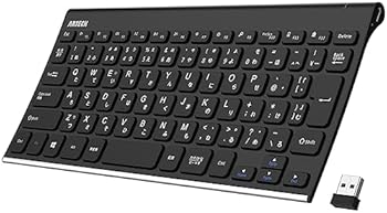 【中古】Arteck 2.4G ワイヤレスキーボード 日本語配列無線ステンレススチール 軽量 フルサイズキーボード コンピューター、デスクトップ、PC、ラップト