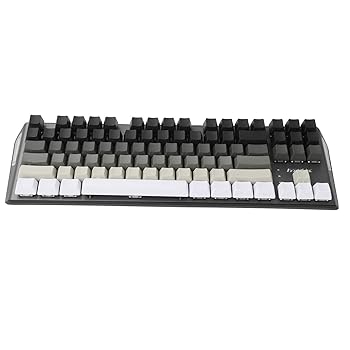 【中古】【未使用】YMDK ホワイト グレー ブラック ミックス 87 サイド プリント ブランク キーセット 厚手 PBT OEM プロファイル キーキャップ MX TKL メカニカル