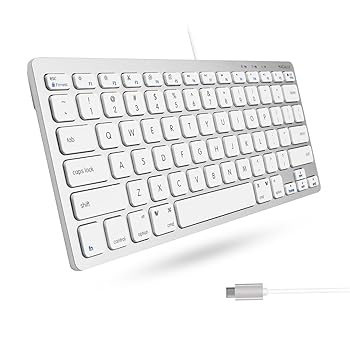 【中古】Macally 小型USB Cキーボード - プラグアンドプレイ対応 有線 Apple キーボード Mac mini、MacBook Pro/Air、iMac、iPad、Windows、Chromebook、|AJIMURA-SHOP
