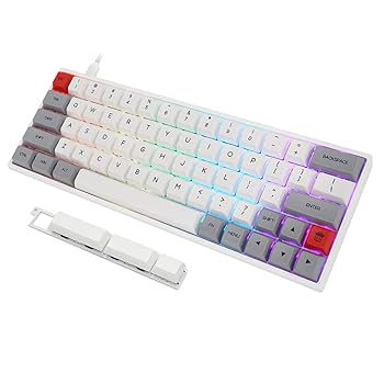 【中古】Skyloong GK64 GK64xs Kailh Box サイレントピンクブラウンダイサブキーキャップ RGB ホットスワップ プログラム可能な有線Bluetoothキーボード