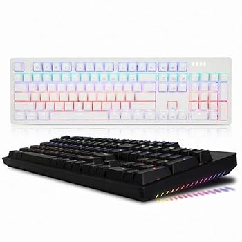 【中古】ABKO K515 RGB ゲーミングクイックスワップスイッチ メカニカルキーボード(英語/韓国キーキャップ) (ブラック ブルー スイッチ)