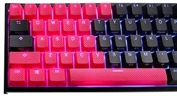 【中古】【未使用】31キーラバーバックライトダブルショットキーキャップセット - レッド