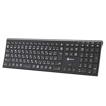 【中古】iClever 鍵盤 Bluetooth 日本語JIS割りつける 3台等しく繋ぎ合わせる能力のある type c申し受ける式 フルサイズ 超薄型 無線電話 鍵盤 無線電話 静音 テンキー付き添い人
