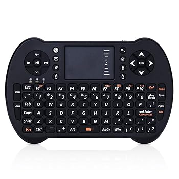 【中古】ワイヤレスキーボード 2.4GミニUSBワイヤレスロシア語キーボードタッチパッドエアフライマウスリモートコントロールAndroid Windows TVボックス