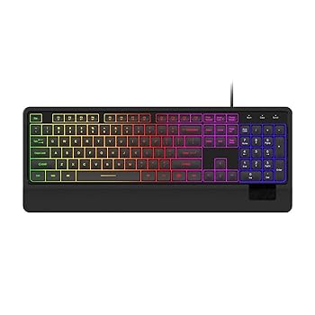 【中古】DDDCM 有線キーボード、USB静かなバックライトコンピュータのキーボードのゲームキーボードのリストレスト104キーPCデスクトップラップトップ (｜AJIMURA-SHOP