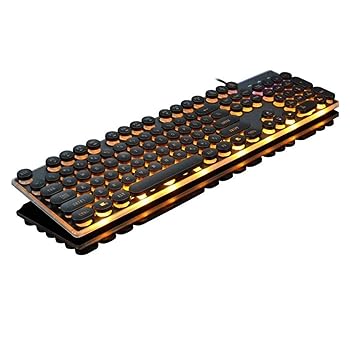 【中古】【未使用】DDDCM ゲームキーボードUSB有線キーボード104キーの発見キーボードのレトロなパンクキーボードの丸いキーPCデスクトップコンピュータ (色 : Oran