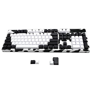 【中古】【未使用】キーボードキャップ 104 MXは、機械式ゲーミングキーボードスイッチ104 TKL 60％の場合は空白ANSI ISO白黒PBTプロフィールキーキャップ (Axis Bo