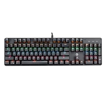【中古】キーボード 動力機械キーボード104個のキーのゲーミングキーボードのUSBは、コンピュータのための6つの明るい色鮮やかな9つの照明効果を運営しま