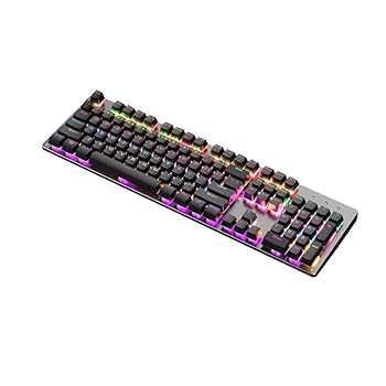 【中古】職業キーボード プロの機械的キーボードRGBレインボーバックライトマルチデバイス接続のためのフルサイズ104キー 人間工学 (Color : Black) 16,369円
