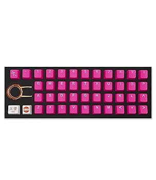 【中古】【未当て嵌める】TAI-HAO 42 天然ゴム製ゲーミングキーキャップ 全てのMX印字機の鍵盤に相応う - ネオンサクラ色
