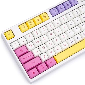 【中古】UniCusMech PBT XDA プロファイル 140手がかり 手がかり旗がしら 昇華型 ANSIレイアウトキーセット クリーム競り合い用鍵盤 Gateron Kailh Che