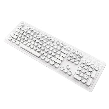 【中古】Shiwaki 2色 108キー PBT キーキャップ ルキーボード交換用 C スイッチ互換 レトロー風 半透明, 白
