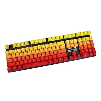 【中古】YMDK ダブルショット 108 染色 PBT シャインスルー OEM プロファイル レインボー カーボン サンセット キーキャップ MXスイッチ用 メカニカルキ