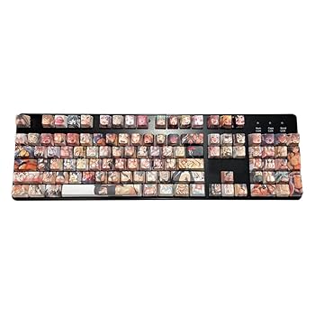 【中古】【未使用】Backboon 108 PBT昇華型キーキャップ アニメキーキャップ メカニカルゲームキーボード用 (チェリースイッチ) (カラー)