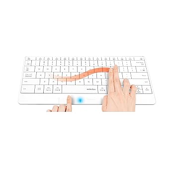 【中古】INNOPRESSO タッチパッド内蔵 マルチデバイス対応 Bluetooth ワイヤレスキーボード mokibo 英語配列 (ホワイト) MKB316US_WH|AJIMURA-SHOP