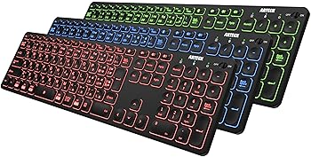 【中古】Arteck 7色うしろ側点火装置積み上げる 明快さ合わせる能力のある 複数形デバイス 無線電話 Bluetooth フルサイズ 鍵盤 Windows、iOS、iPad os、Android、電子計算機