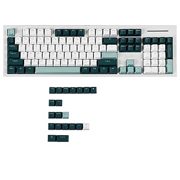 【中古】YMDK ダブルショット 124 染め PBT シャインスルー OEM プロファイル キーキャップ レインボー カーボン サンセット バックライト付きキーキャッ