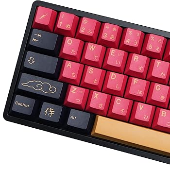 【中古】MOLGRIA レッドサムライキーキャップ 129セット PBTキーキャップ ゲーム用キーボード用 チェリープロファイル 昇華型カスタムキーキャップ Gater