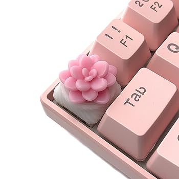 【中古】Capsmiths 多肉植物 アーティザン キーキャップ - エケベリア - MX メカニカル ゲーム キーボード (ピンク)
