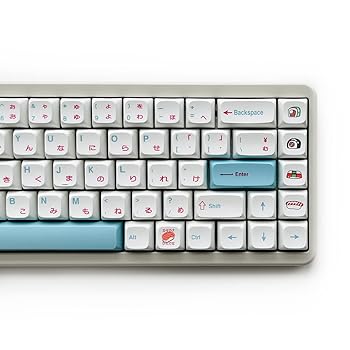 【中古】【未使用】XDK PBT XDA キーキャップ 121キー (ダイサブ) かわいい寿司 日本語キーキャップセット メカニカルキーボード - ホワイトとブルーのキーキャップ|AJIMURA-SHOP