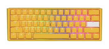 【中古】【未使用】Ducky One 3 Mini Yellow 60% メカニカルキーボード:Quack Mechanics Dampening ホットスワップ可能なチェリークリアスイッチ、高密度PBT トリプ